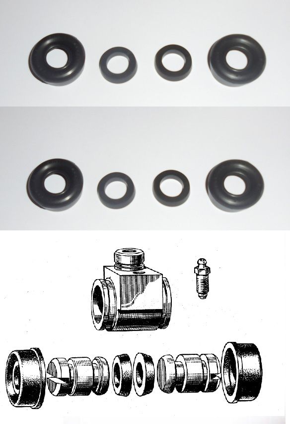 FRONT BRAKE WHEEL CYLINDER REPAIR SEALS KITS x2 (Riley Elf Mk1) (848cc) (1961- 63 Only)